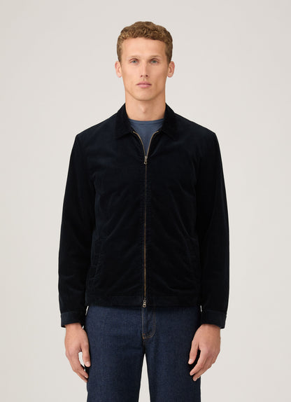 Mens Corduroy Harrington Jacket In Navy Mjac7195 Buaa