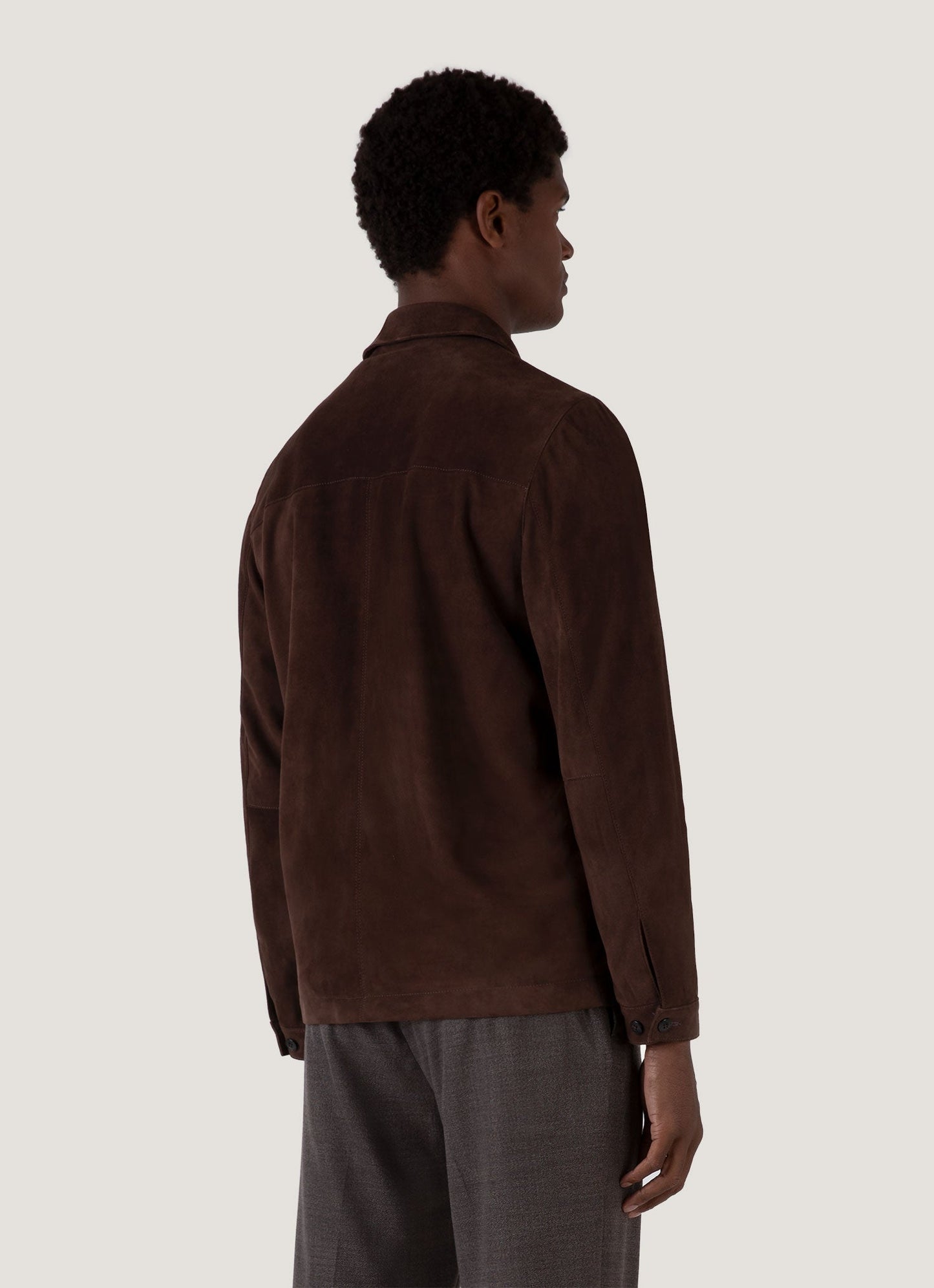 Mens Suede Harrington Jacket In Cocoa Mjac7196 Brdg