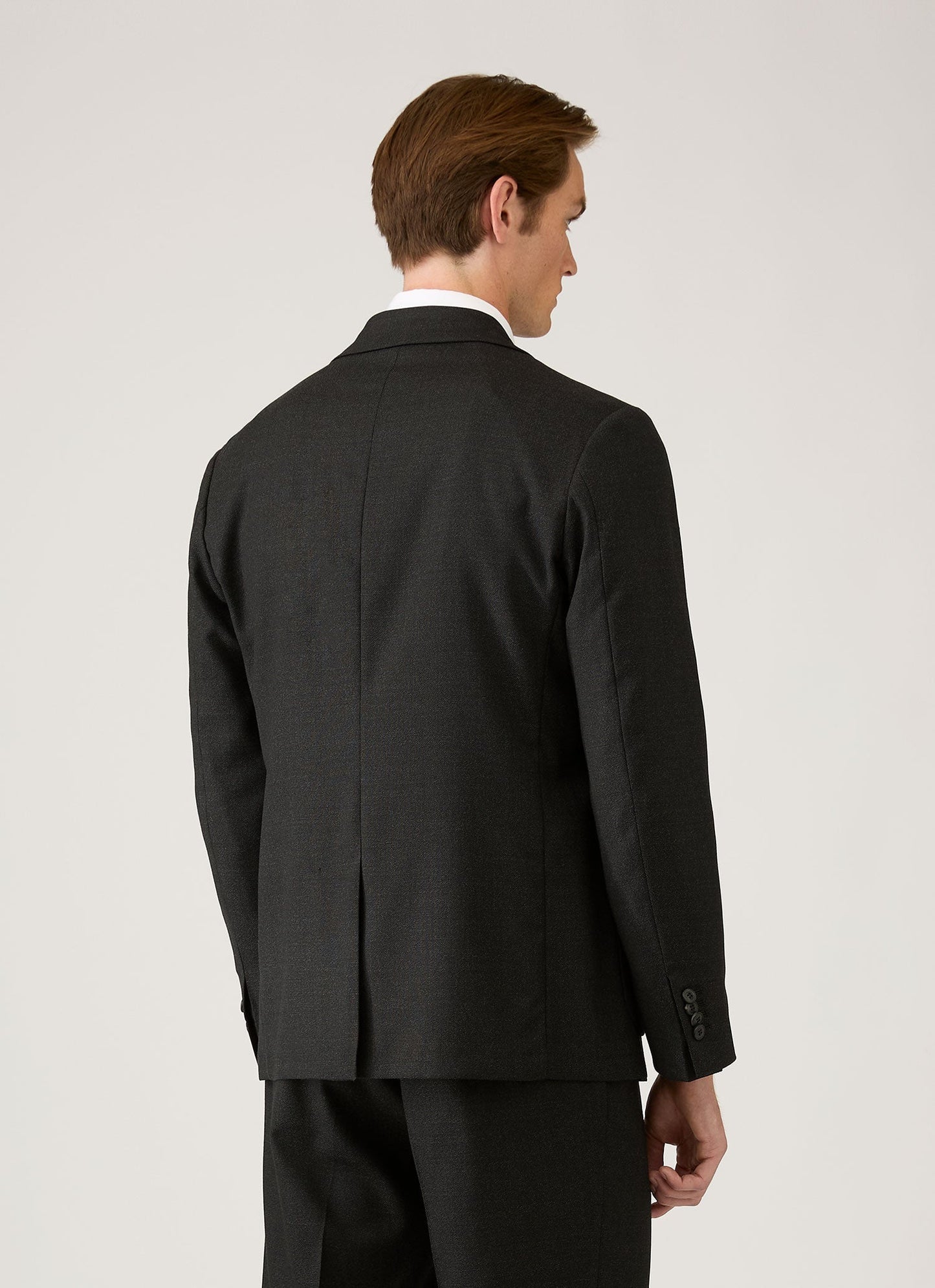 Mens Lightweight Travel Wool Blazer In Dark Charcoal Melange Mjac7197 Gybg