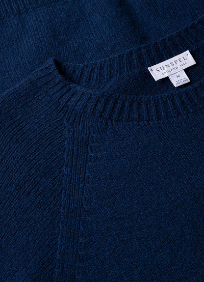 Mens Lambswool Crew Neck Jumper In Naval Blue Mjum8066 Buvm