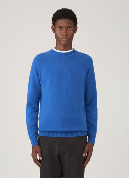 Mens Lambswool Crew Neck Jumper In Cobalt Mjum8066 Buwp