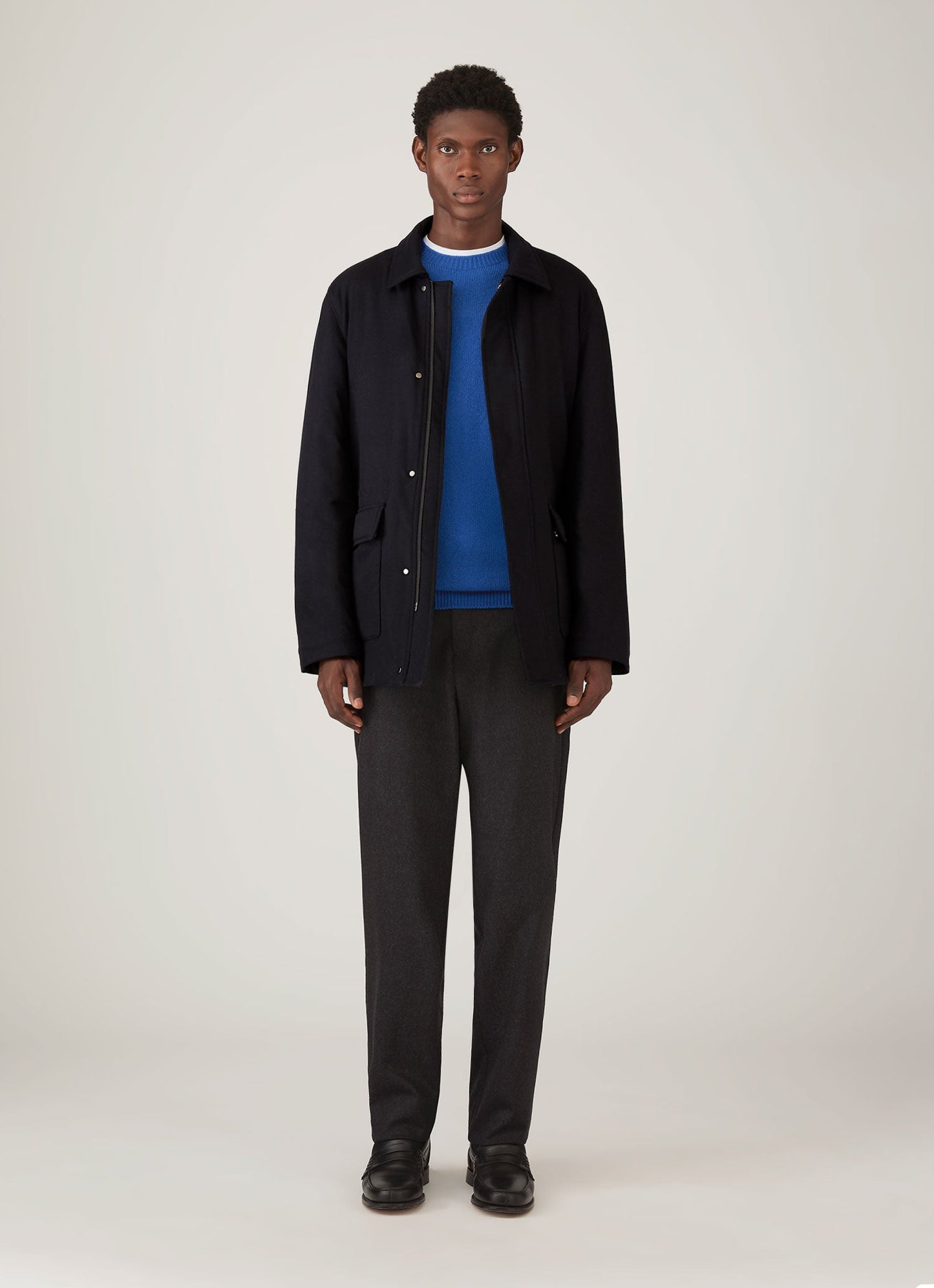 Mens Lambswool Crew Neck Jumper In Cobalt Mjum8066 Buwp