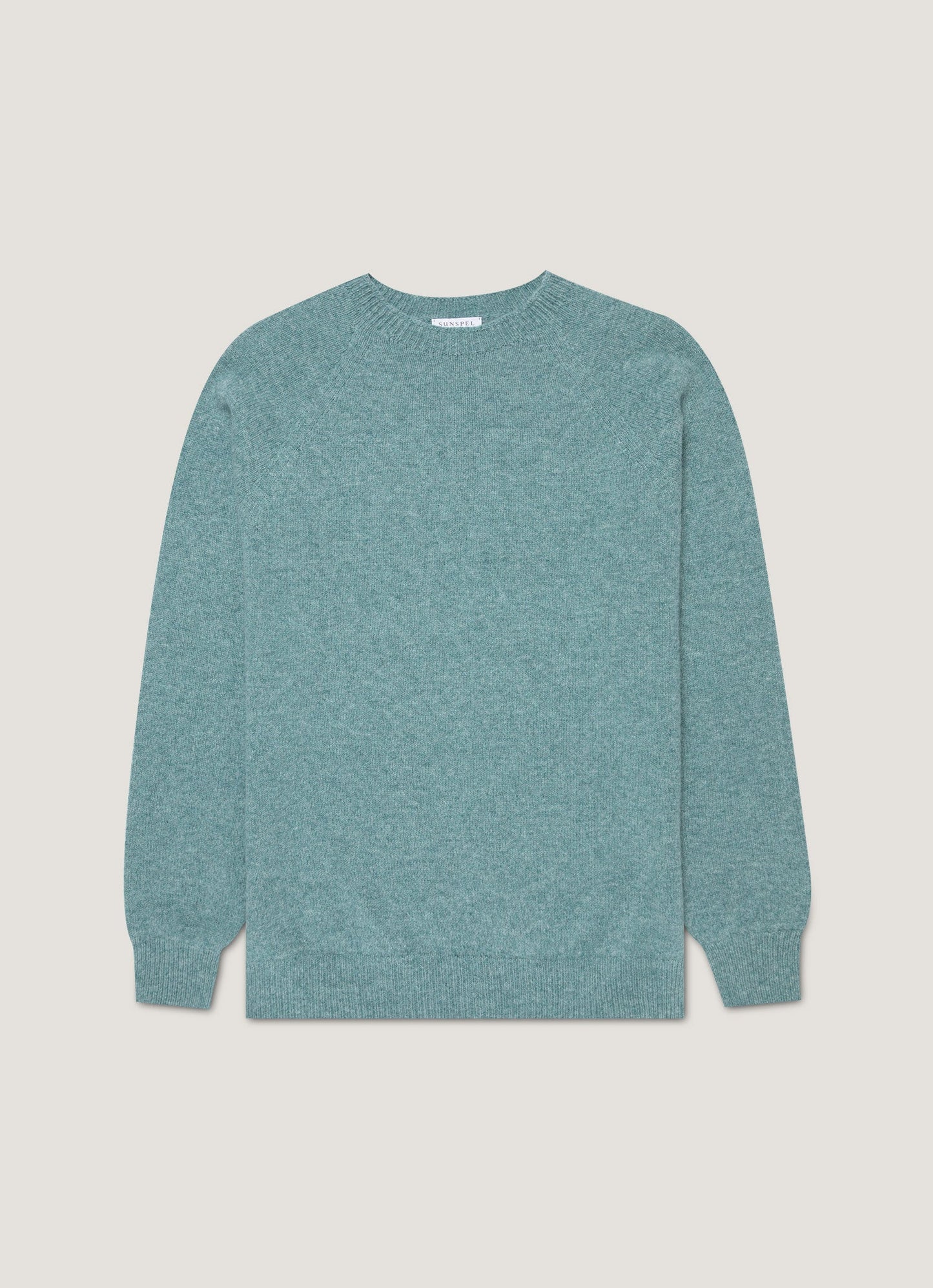 Mens Lambswool Crew Neck Jumper In Steel Green Mjum8066 Gniu