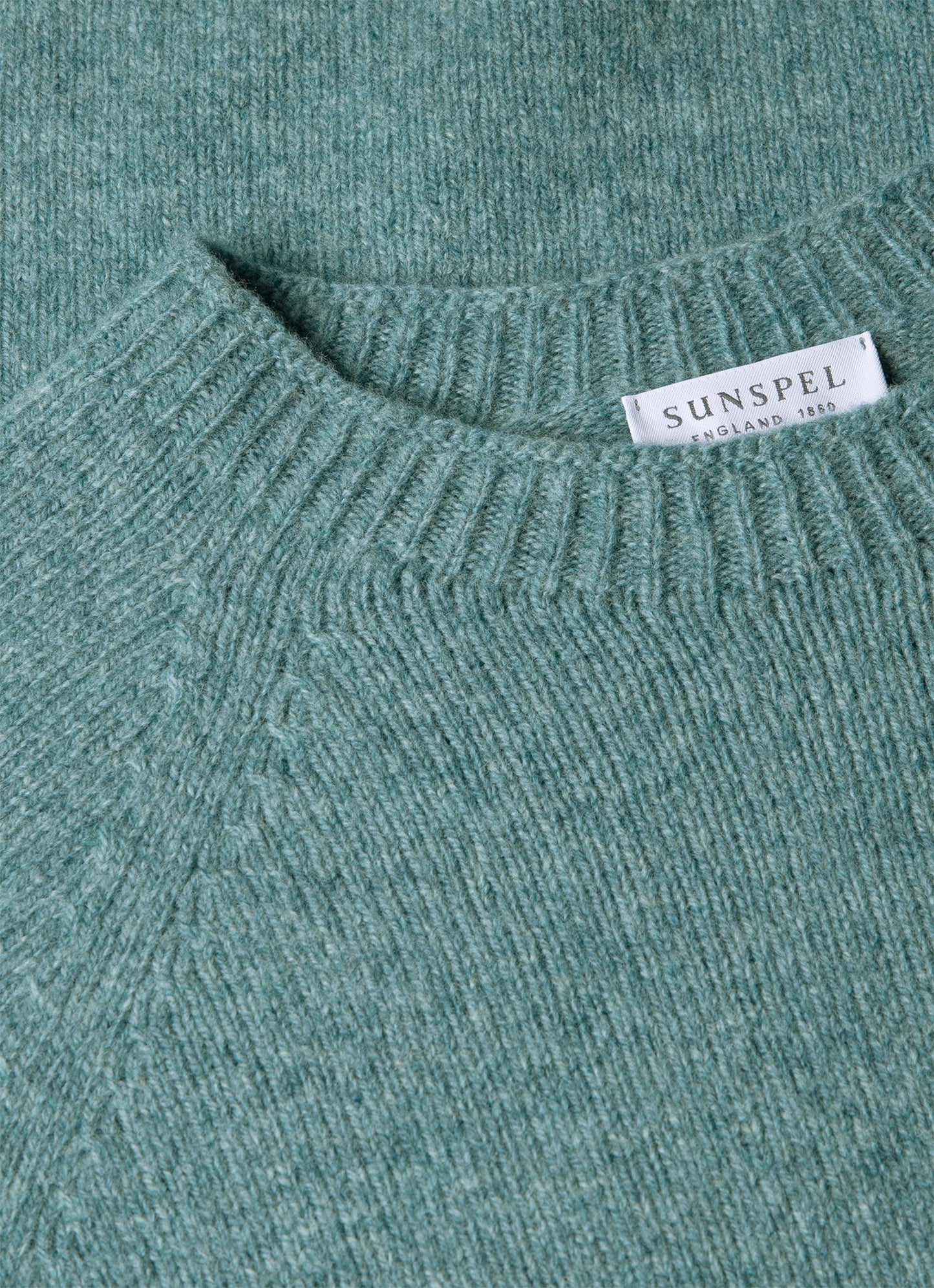 Mens Lambswool Crew Neck Jumper In Steel Green Mjum8066 Gniu