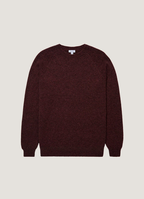Mens Lambswool Crew Neck Jumper In Bakelite Twist Mjum8066 Rdeo