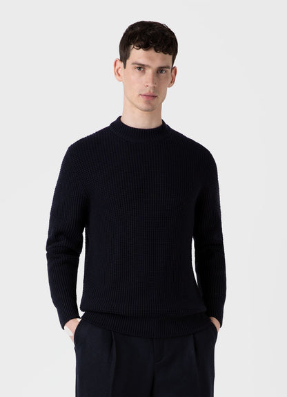 Mens Mariner Mock Neck Jumper In Light Navy Mjum8250 Buaf