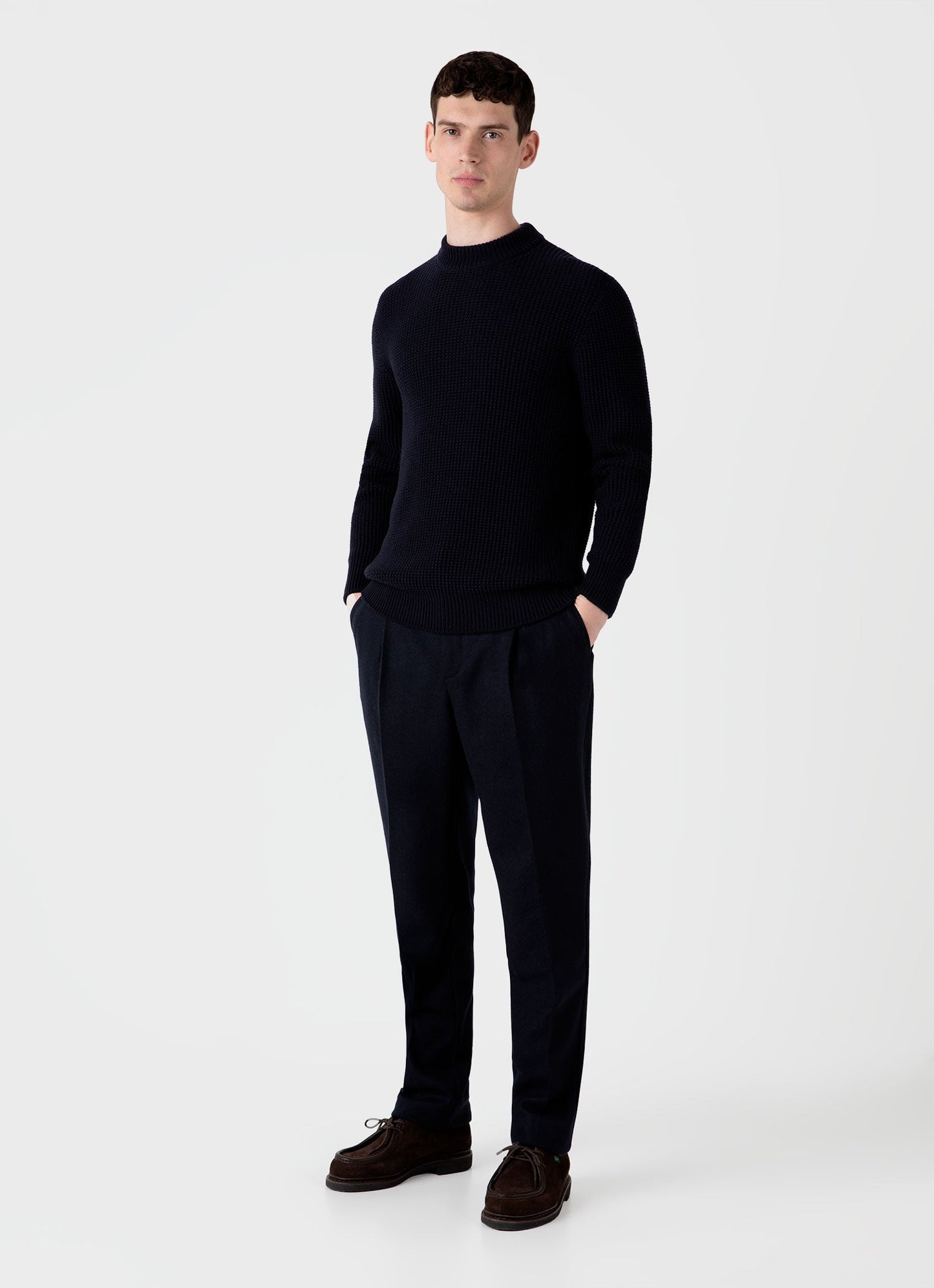 Mens Mariner Mock Neck Jumper In Light Navy Mjum8250 Buaf