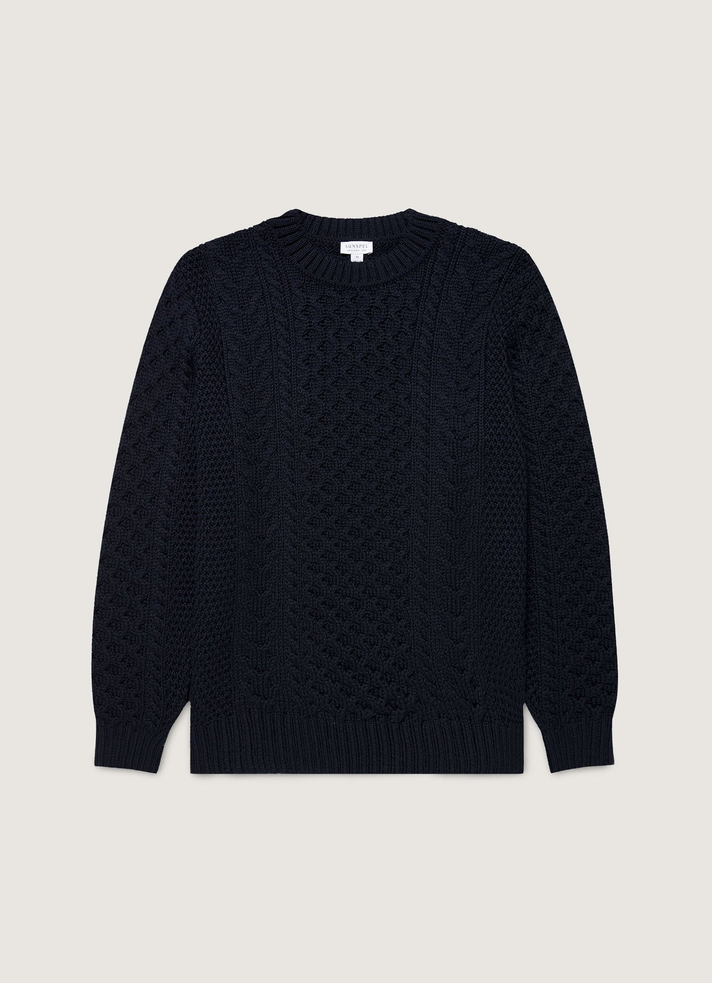 Mens Cable Knit Jumper In Navy Mjum8286 Buaa
