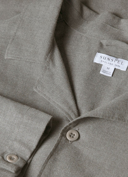 Men S Pyjama Shirt In Mid Grey Melange
