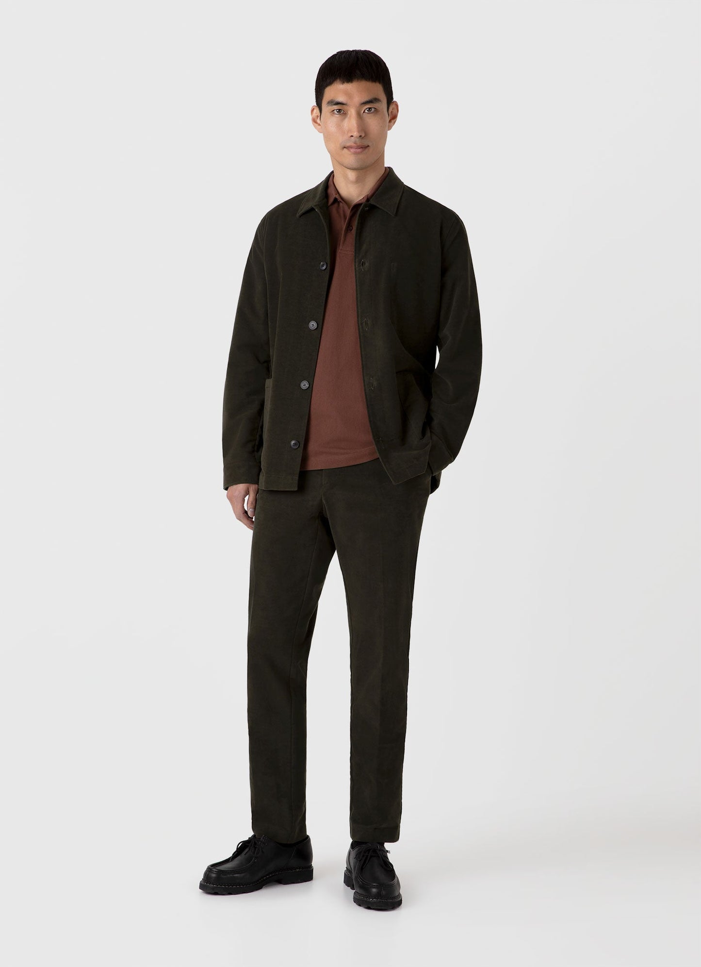 Mens Riviera Polo Shirt In Cocoa Brown Mpol1026 Brfn