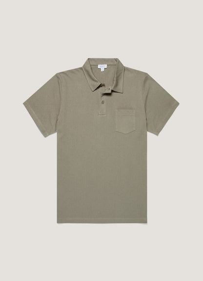 Mens Riviera Polo Shirt In Fossil Grey Mpol1026 Gyfj