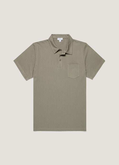Mens Riviera Polo Shirt In Fossil Grey Mpol1026 Gyfj