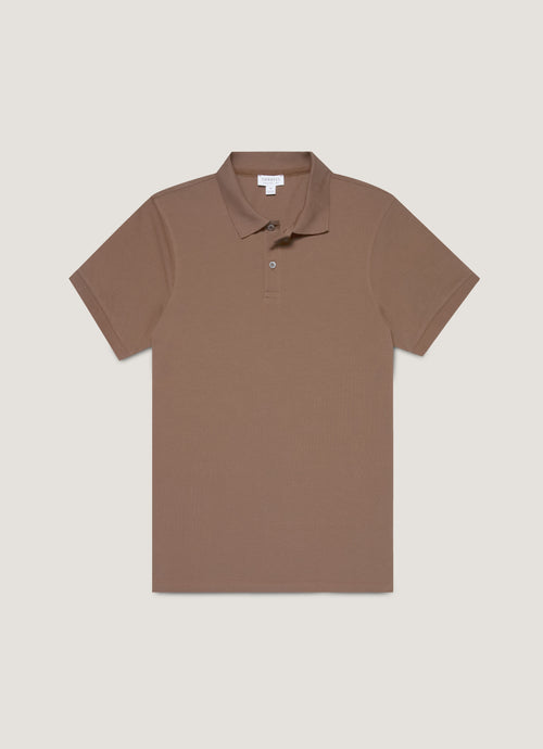Mens Pique Polo Shirt In Bark Mpol1028 Brgc