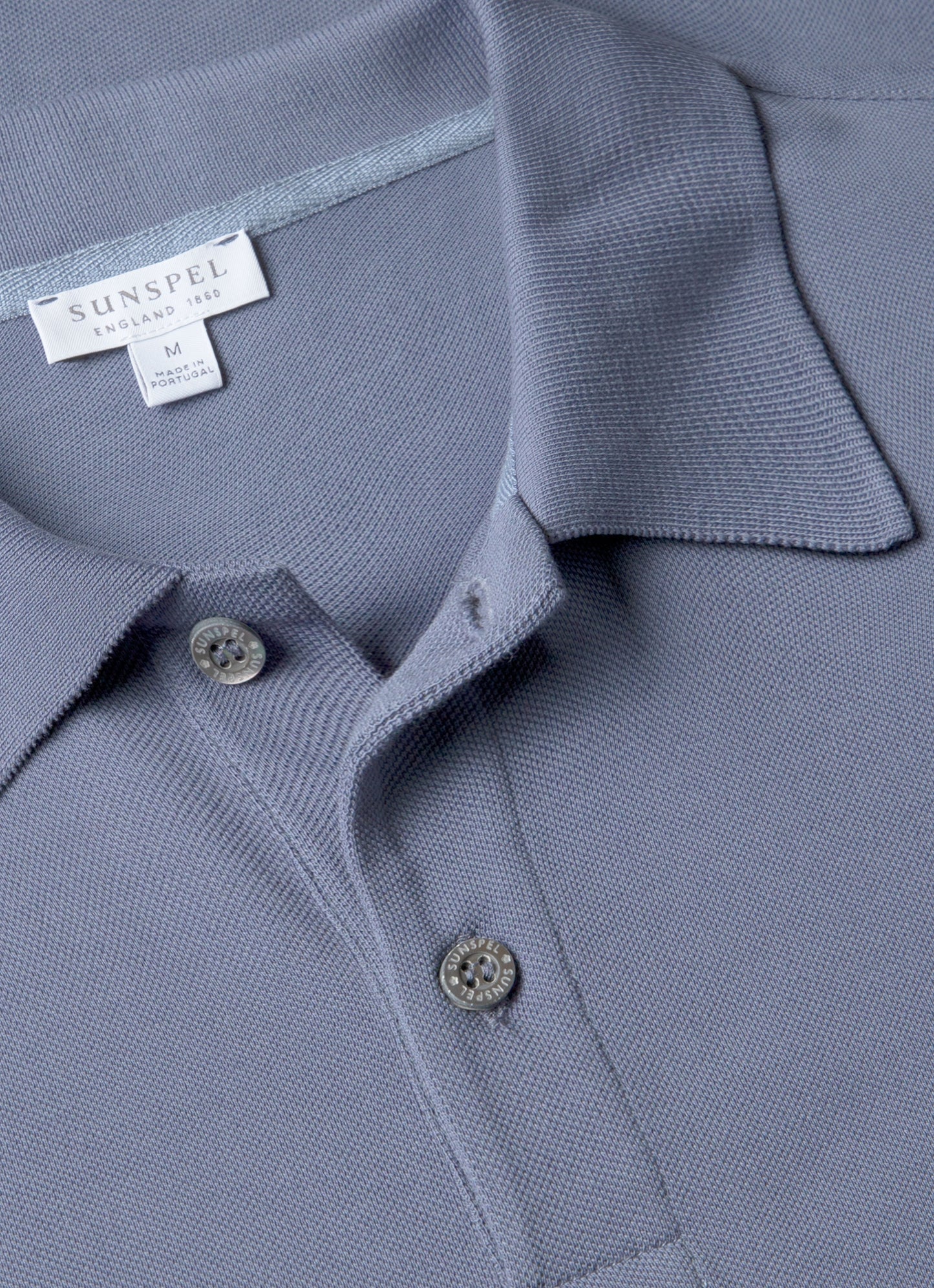 Mens Pique Polo Shirt In Selvedge Blue Mpol1028 Buwf