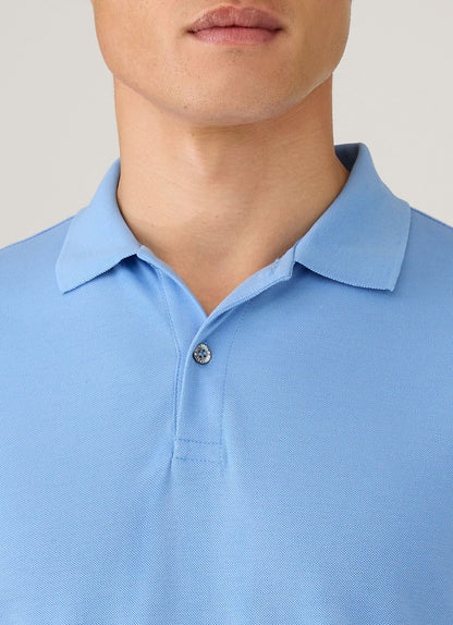 Mens Pique Polo Shirt In Azure Blue Mpol1028 Buww