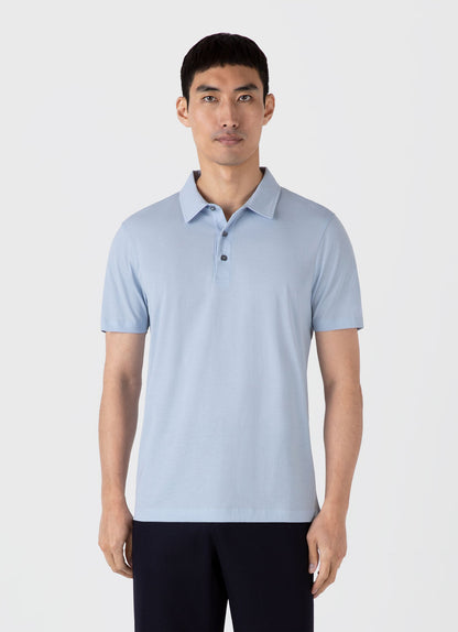 Mens Classic Jersey Polo Shirt In Blue Mist Mpol1052 Buvq
