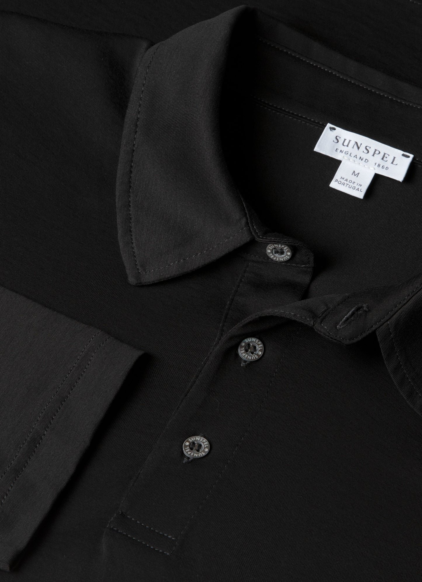 Mens Long Sleeve Classic Jersey Polo Shirt In Black Mpol1054 Bkaa