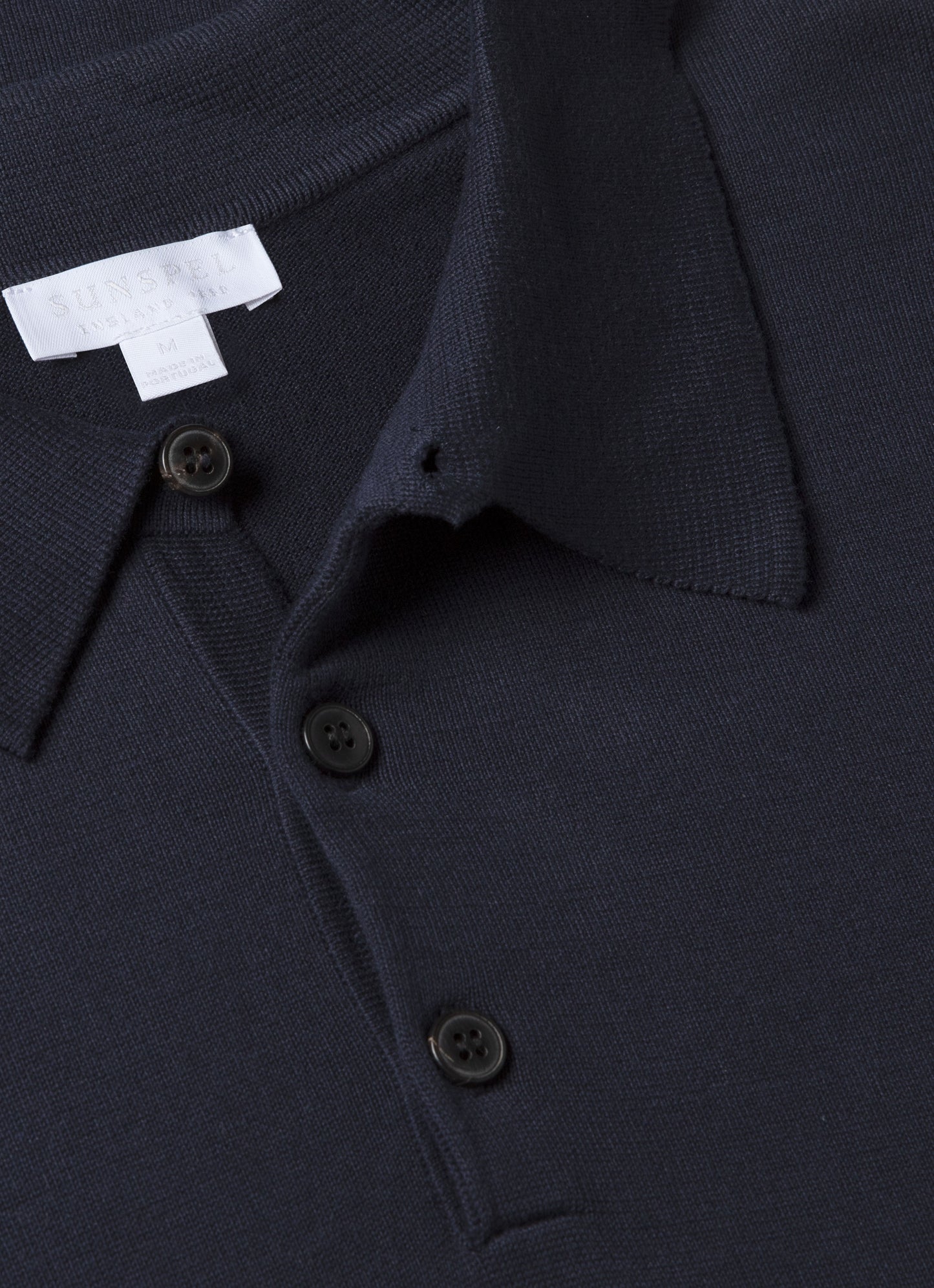 Mens Sea Island Cotton Knit Polo In Light Navy