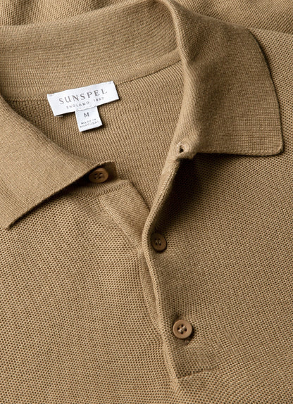 Mens Knit Polo Shirt In Dark Stone Mpol8115 Whdc