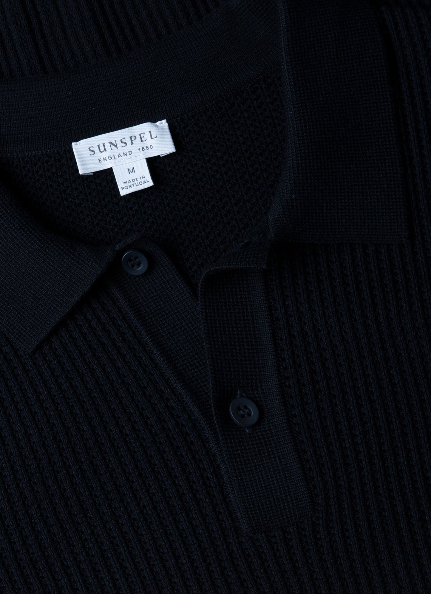 Mens Linear Mesh Knit Polo Shirt In Navy Mpol8276 Buaa