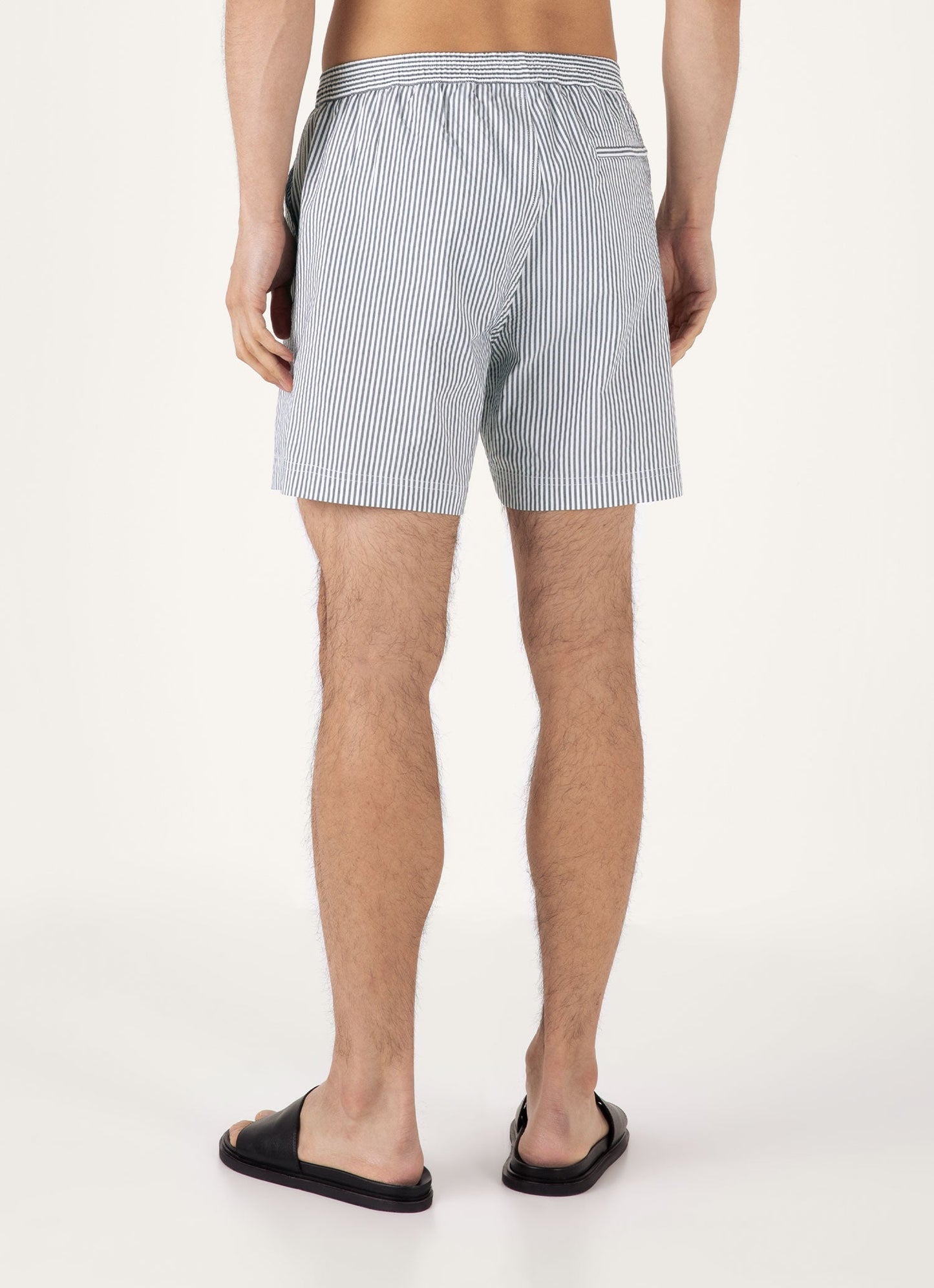 Mens Drawstring Swim Shorts In Navy White Mshr3705S Stnp