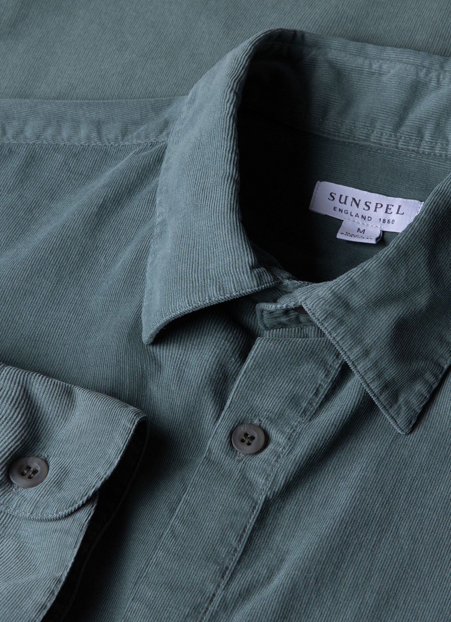 Mens Fine Cord Shirt In Smoke Green Msht2058 Gnhp