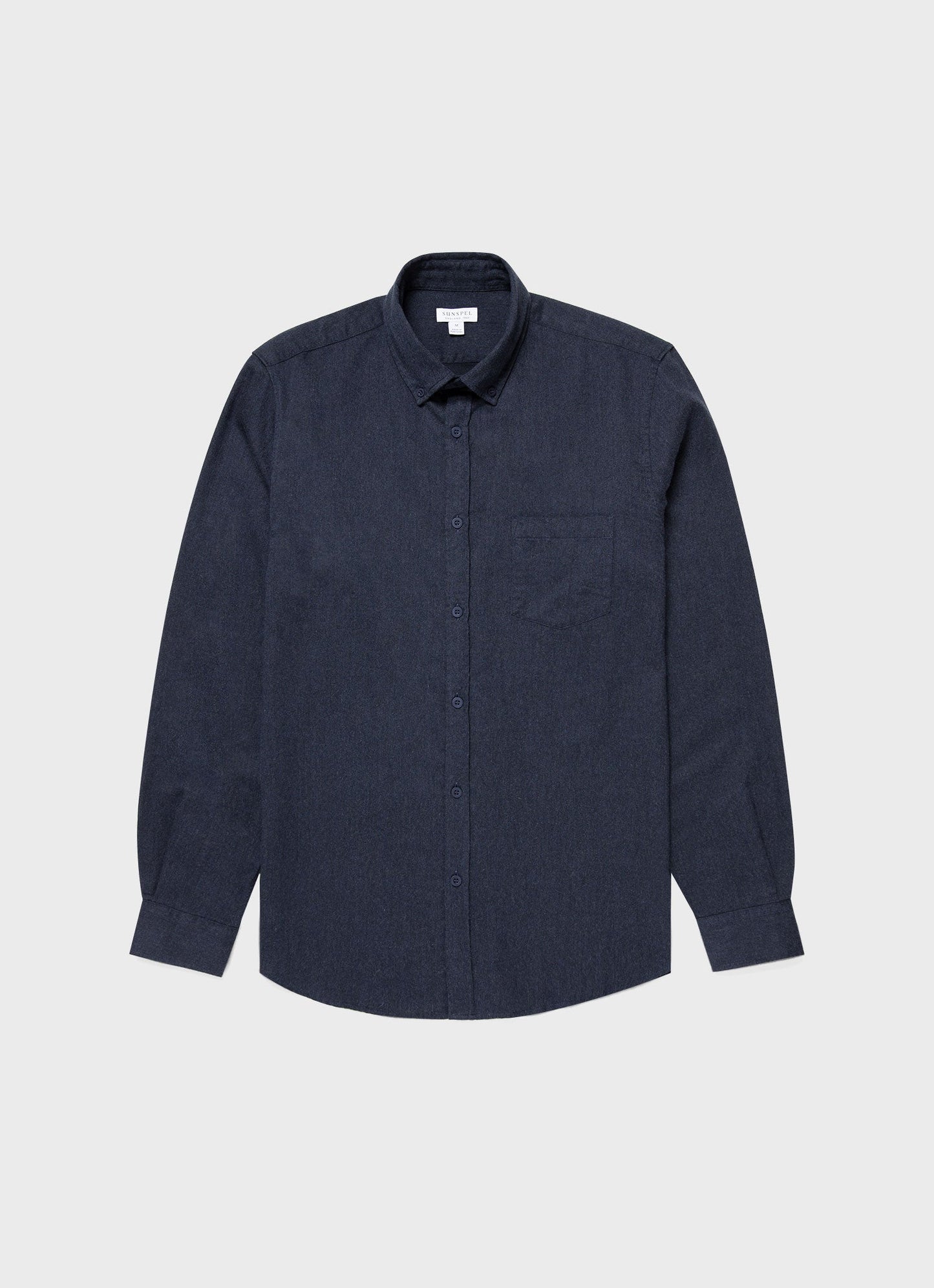 Mens Button Down Flannel Shirt In Navy Melange Msht2063 Buag2