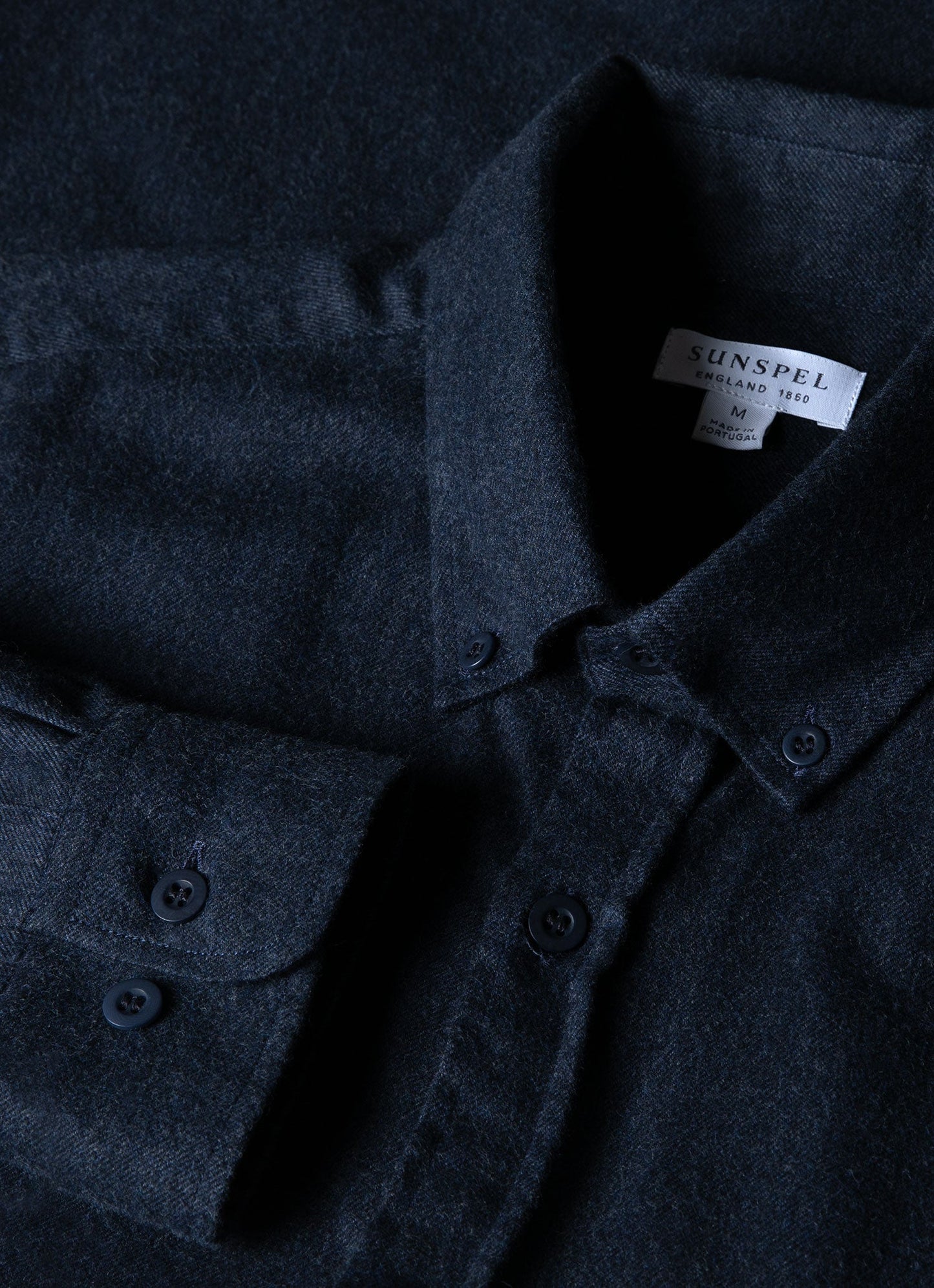 Mens Button Down Flannel Shirt In Navy Melange Msht2063 Buag2
