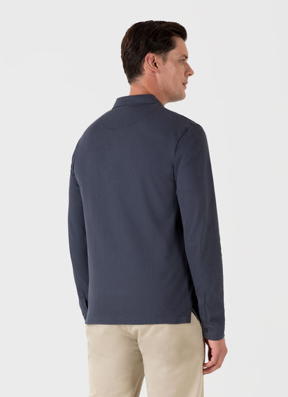 Mens Riviera Shirt In Slate Blue Msht2072 Buua