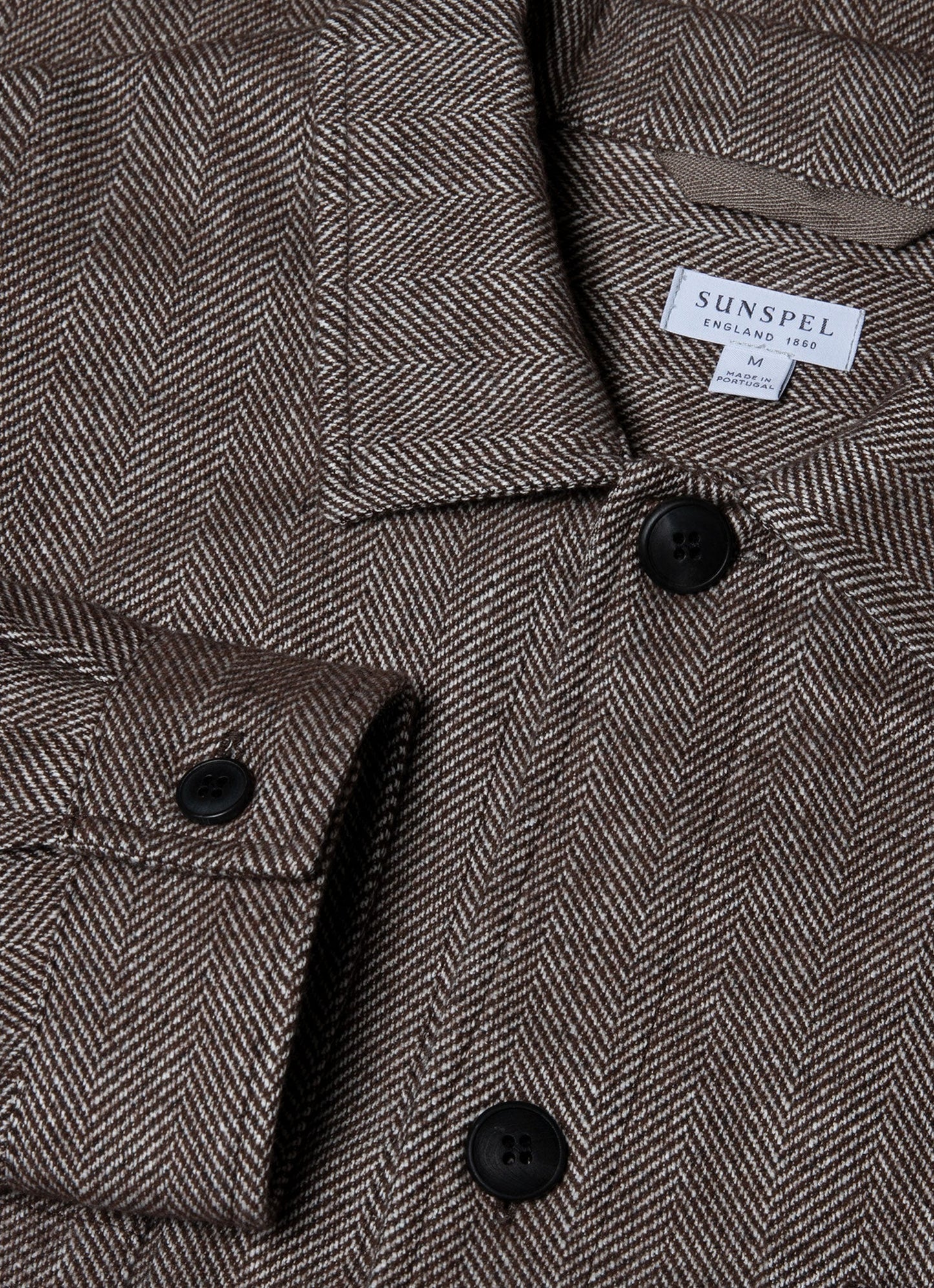 Mens Herringbone Overshirt In Light Brown Msht2095 Brfs