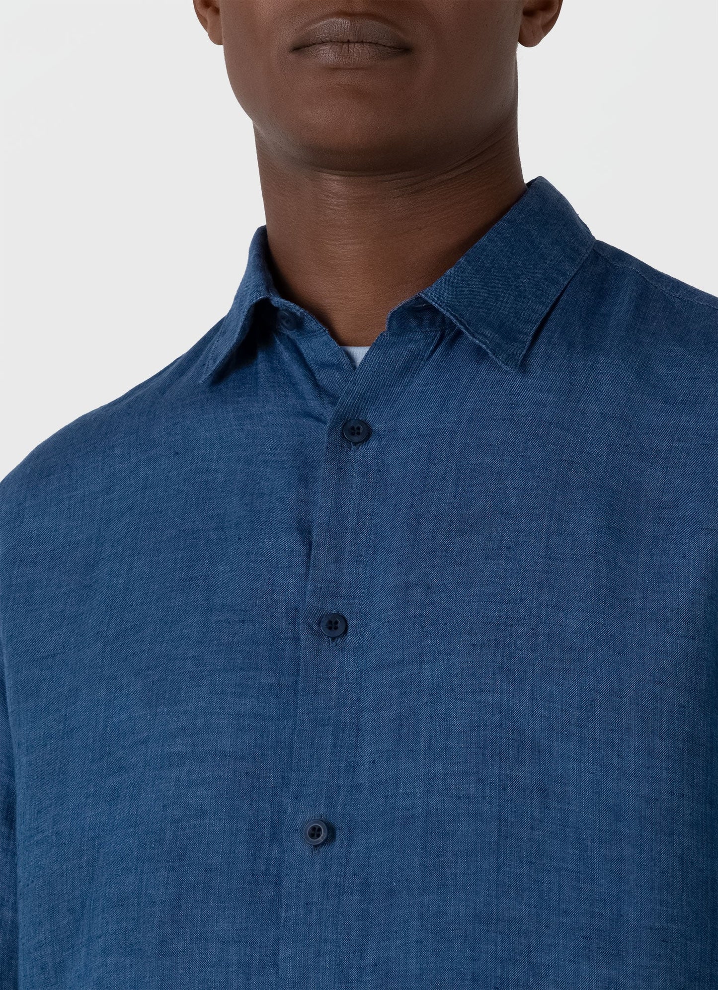 Mens Linen Shirt In Ink Blue Msht2106 Buvo