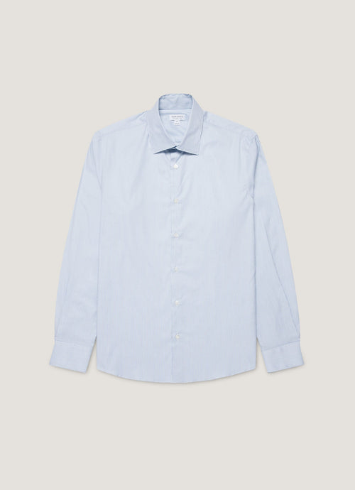 Mens Cotton Stretch Shirt In Light Blue White Msht2124 Stmd