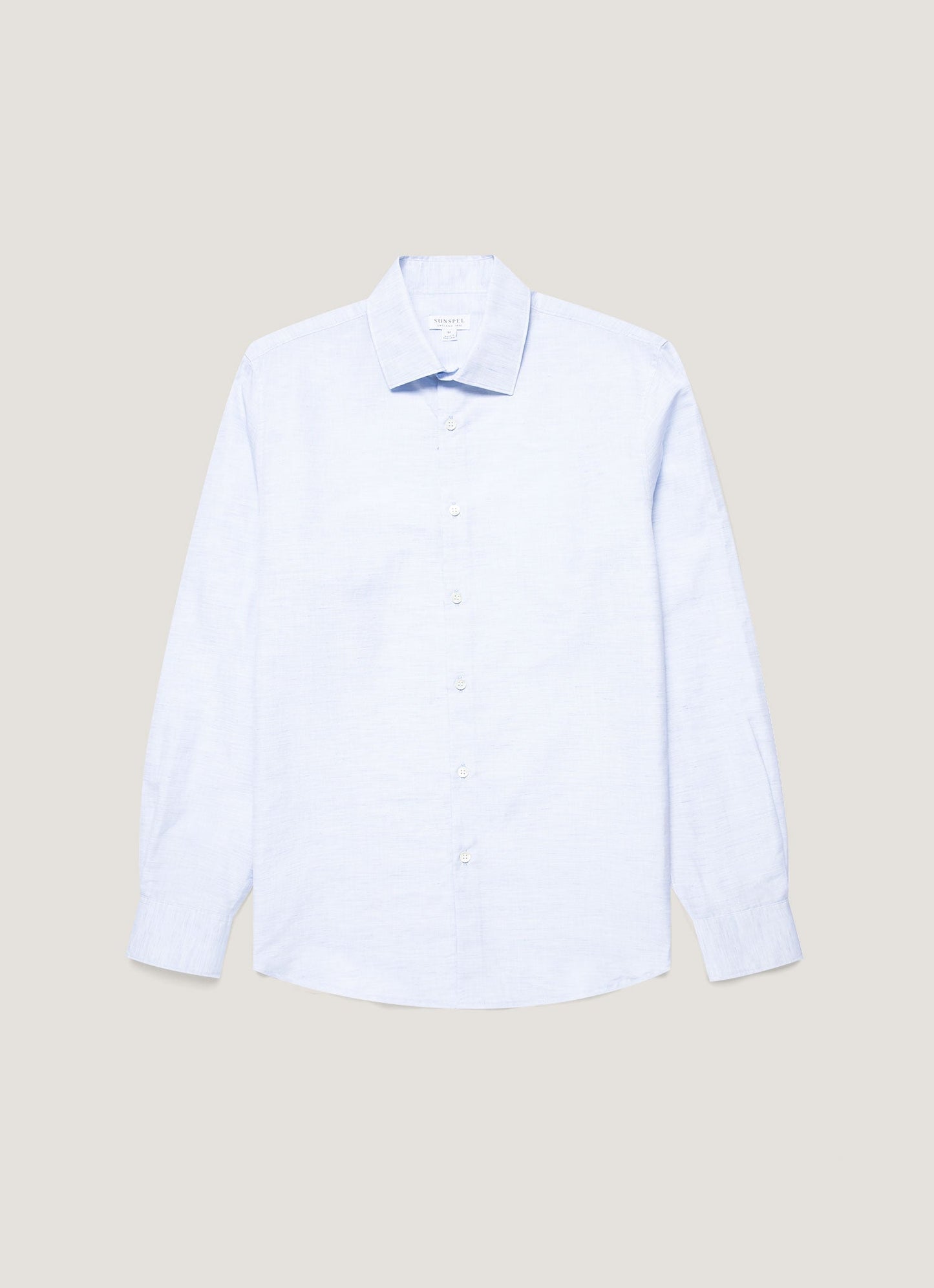 Mens Sea Island Cotton Linen Shirt In Light Blue Msht2125 Buud