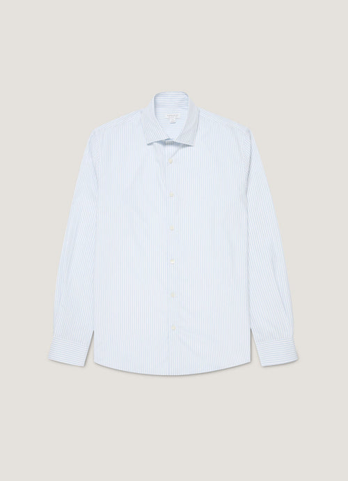 Mens Cutaway Collar Shirt In White Light Blue Msht2126 Stnw