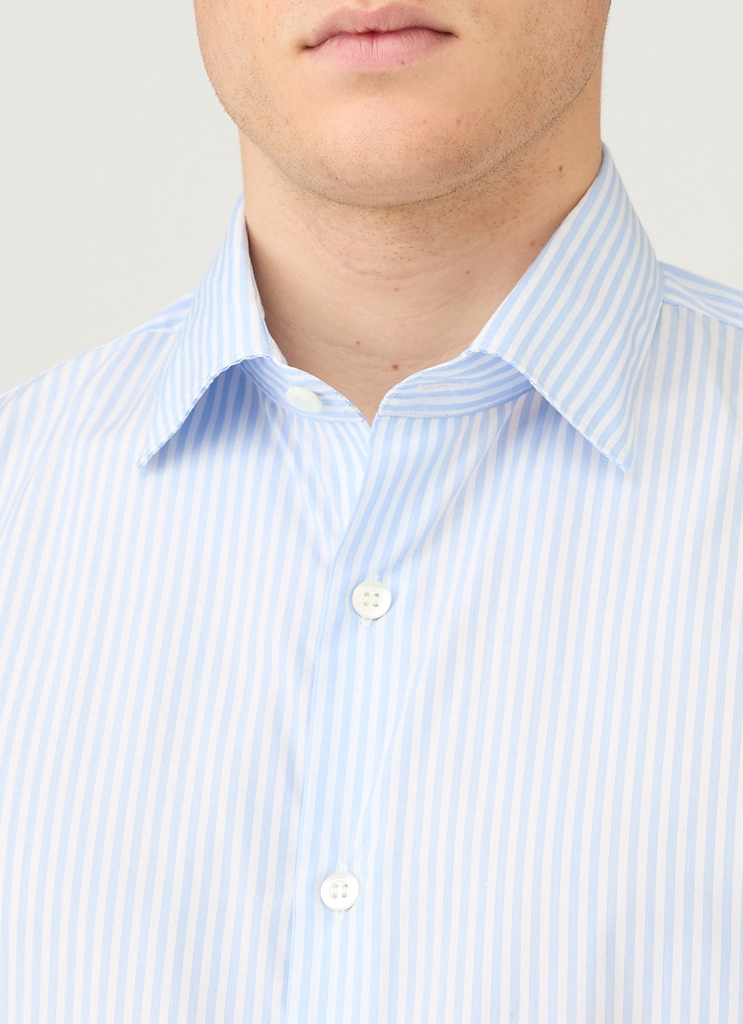 Mens Cutaway Collar Shirt In White Light Blue Msht2126 Stnw