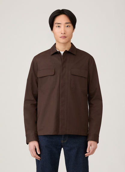 Mens Cotton Cashmere Overshirt In Truffle Msht2129 Brgd