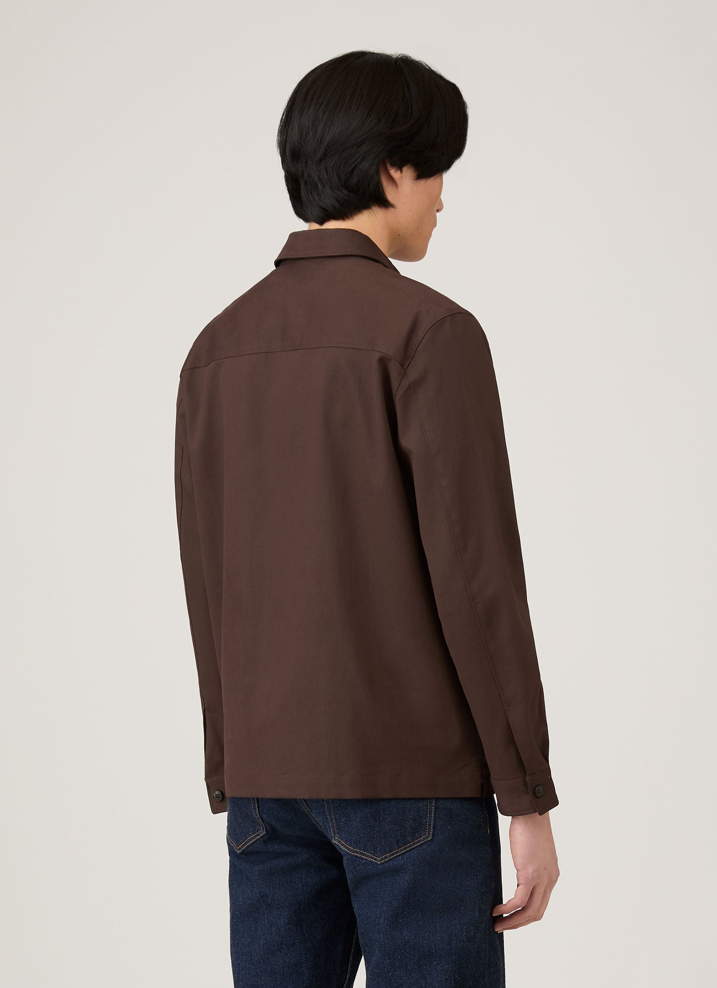 Mens Cotton Cashmere Overshirt In Truffle Msht2129 Brgd