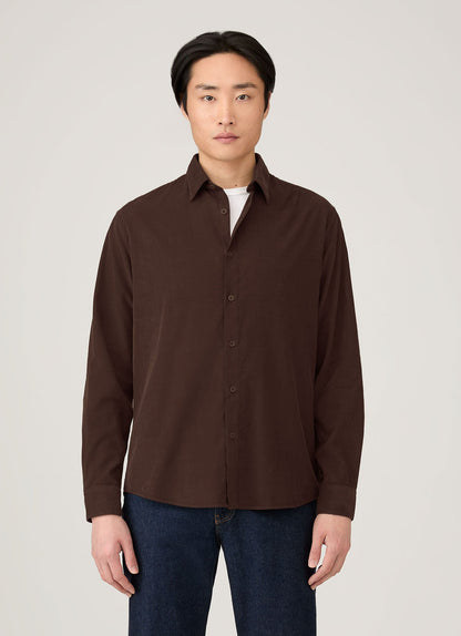 Mens Fine Cord Shirt In Truffle Msht2130 Brgd
