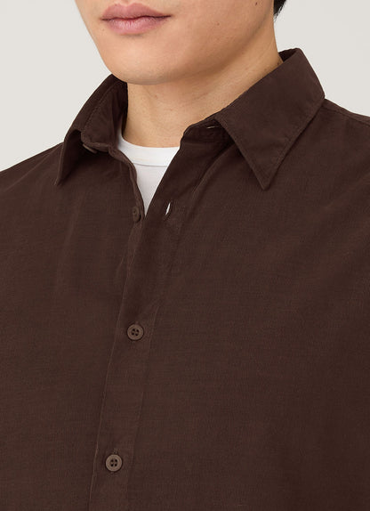 Mens Fine Cord Shirt In Truffle Msht2130 Brgd