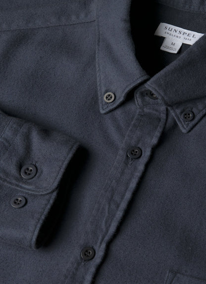 Mens Button Down Flannel Shirt In Navy Msht2132 Buaa