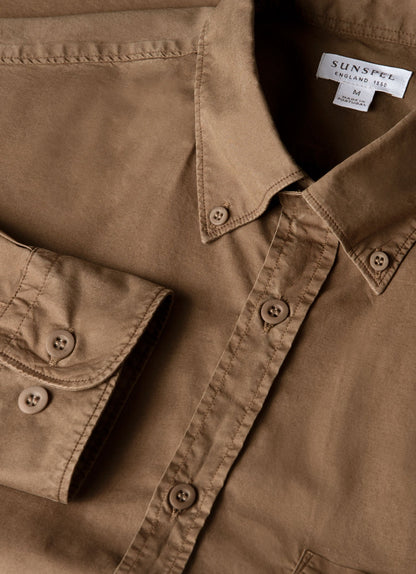 Mens Button Down Poplin Shirt In Dark Cedar Msht2148 Brgr