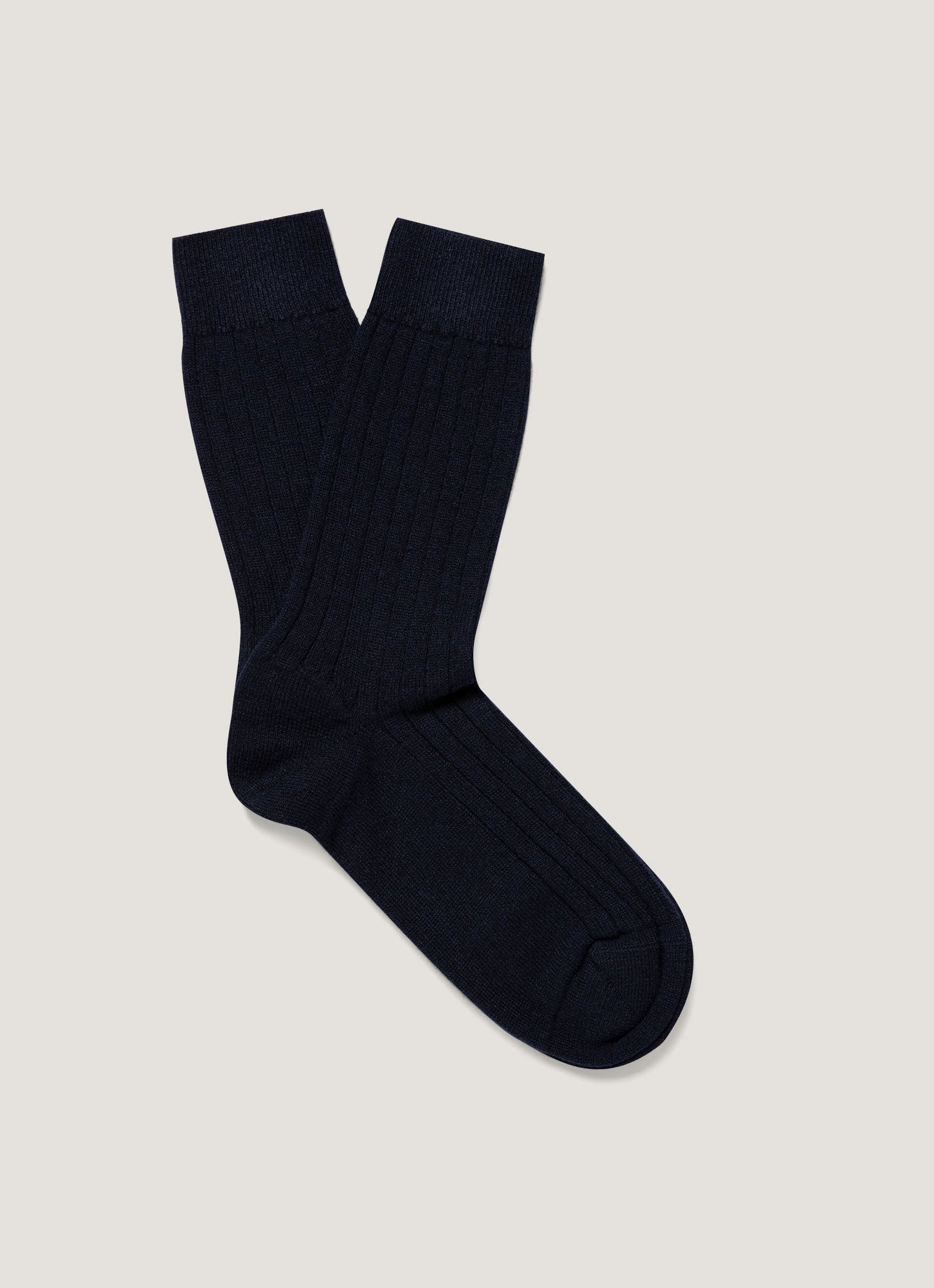 Mens Cashmere Ribbed Socks In Navy Msoc9050 Buaa1