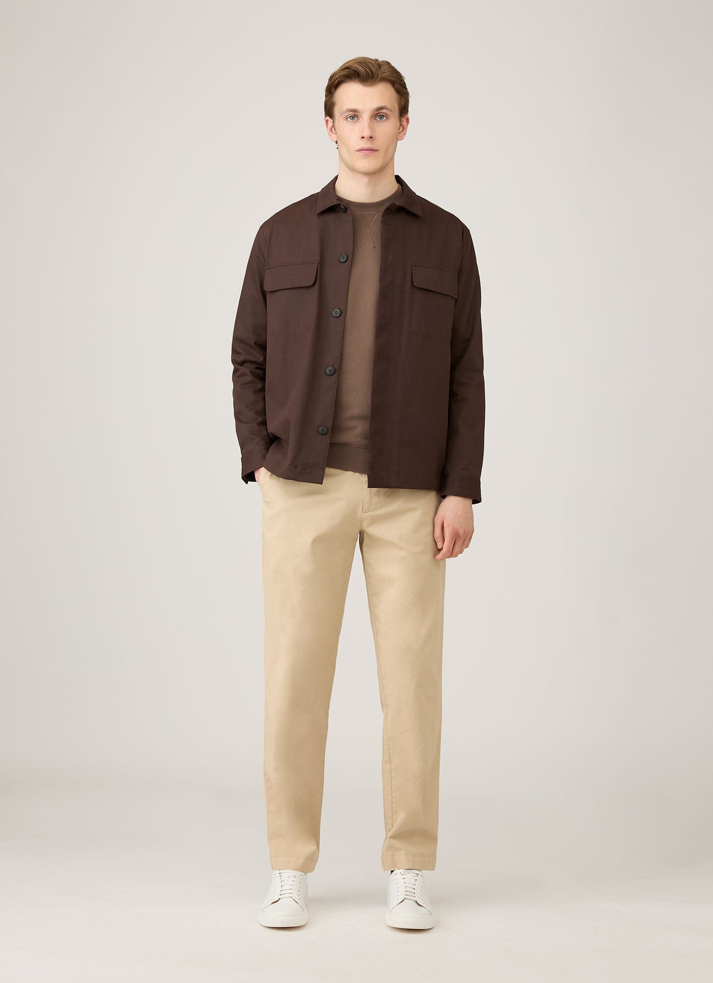 Mens Loopback Sweatshirt In Bark Mswe1516 Brgc