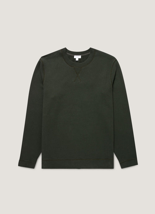Mens Loopback Sweatshirt In Dark Green Mswe1516 Gnin