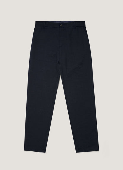 Mens Seersucker Wool Trouser In Navy Mtrs3112 Buaa