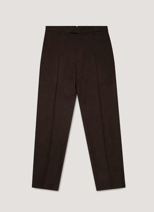 Mens Textured Wool Trouser In Truffle Mtrs3116 Brgd