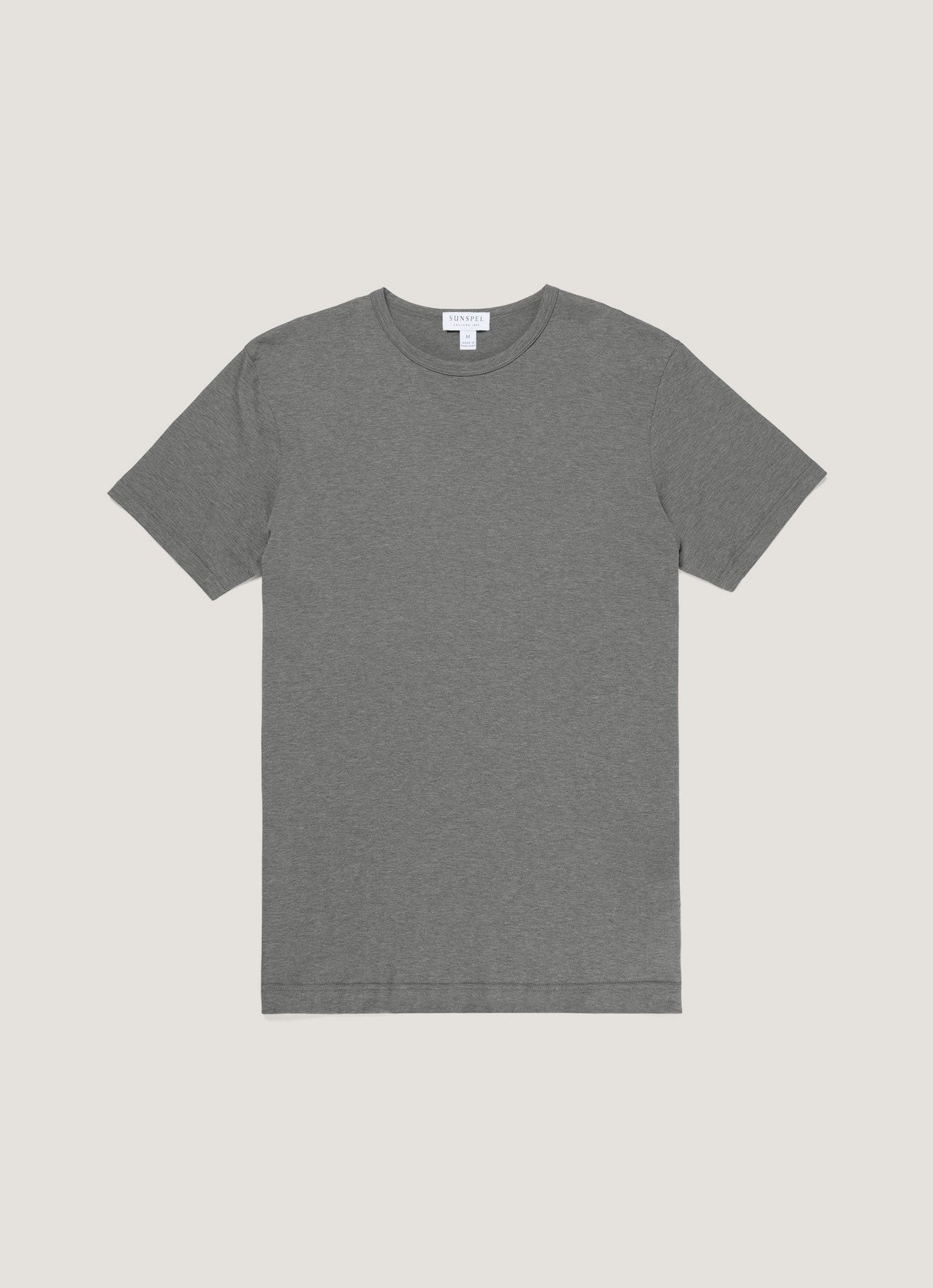 Short Sleeve Crew Neck T Shirt Charcoal Melange