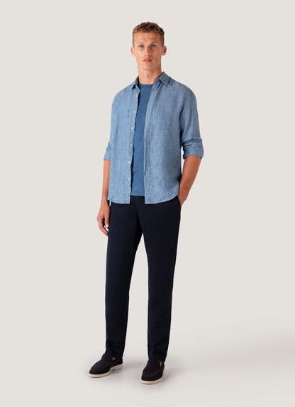 Mens Riviera Midweight Tshirt In Mid Indigo Wash Mtsh0007D Buvz
