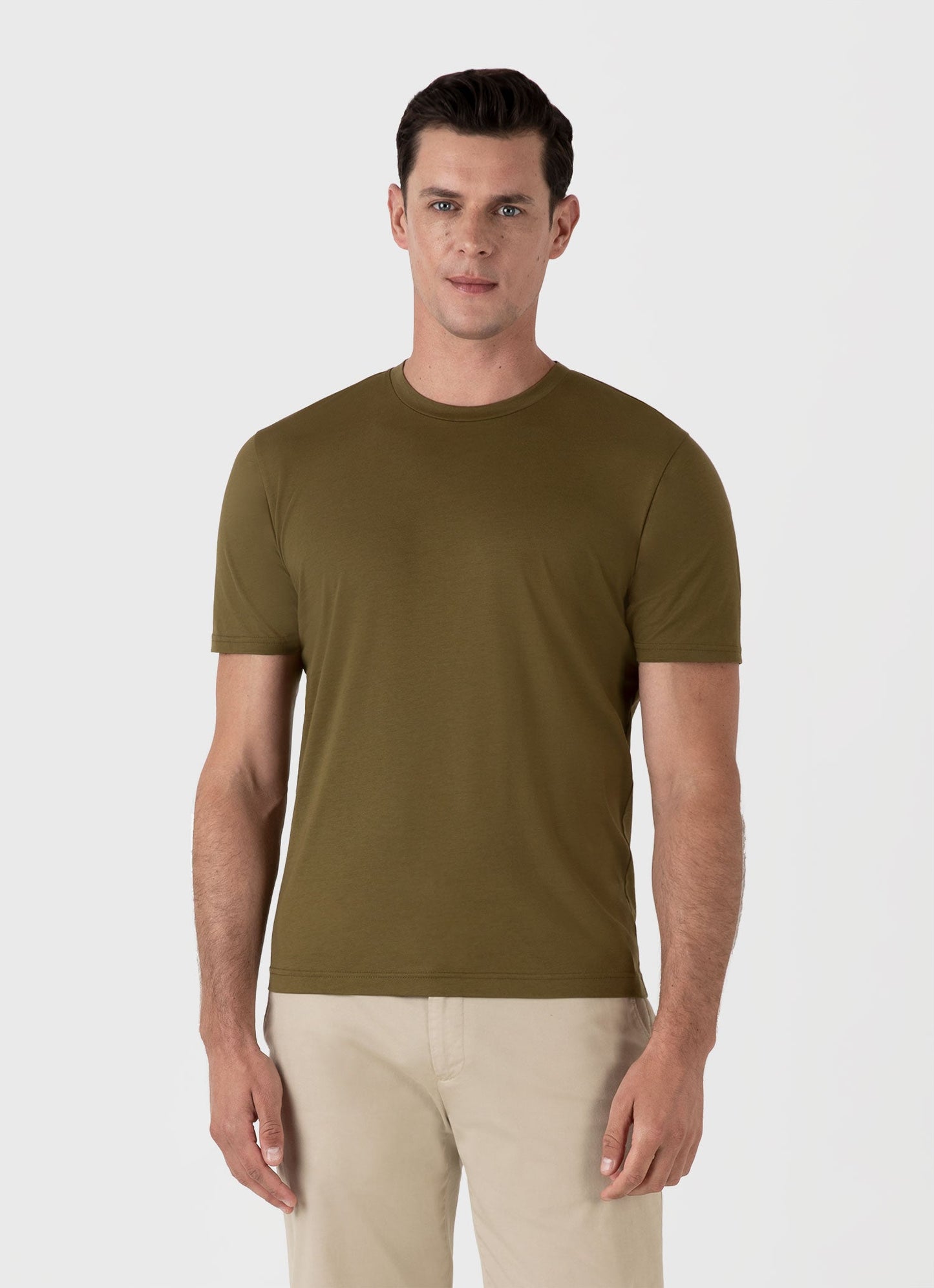 Mens Riviera Midweight Tshirt In Olive Green Mtsh0007S Gnia
