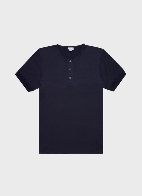 Henley T Shirt In Navy